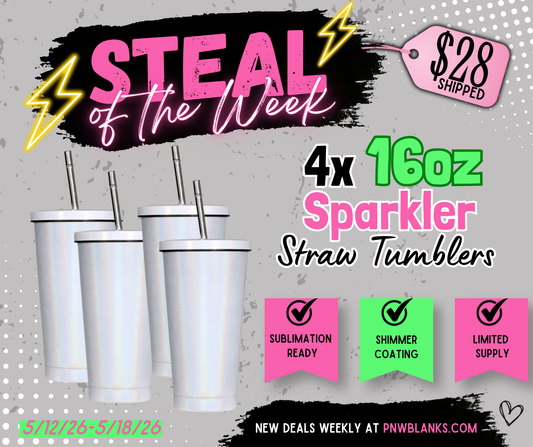 STEAL of the Week 5/12-5/18: 4x 16oz Sparkler Straw Tumblers