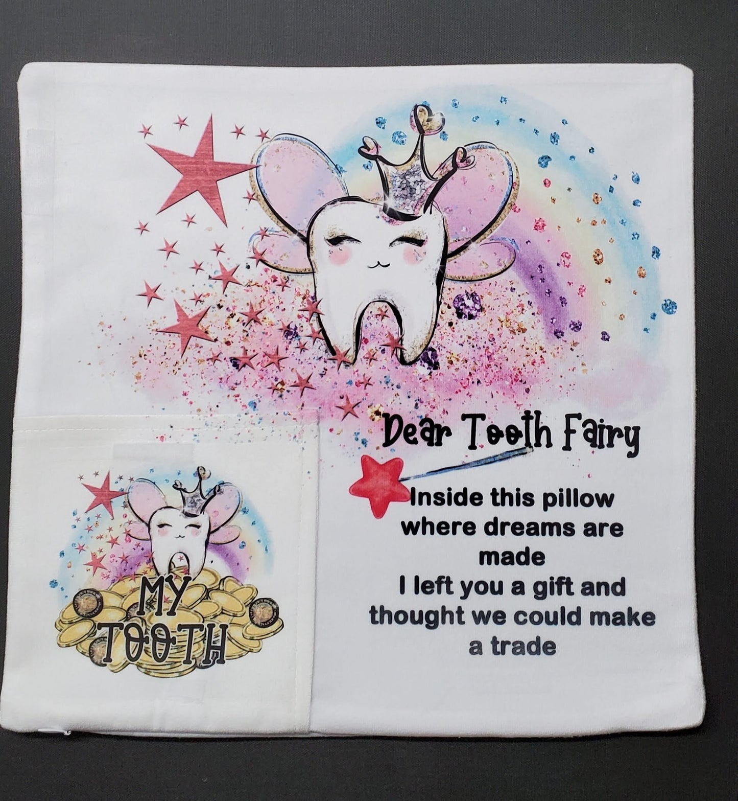 Fleece Mini Pocket Pillow Case | Tooth Fairy Pillow Case | 5 Pack | Sublimation