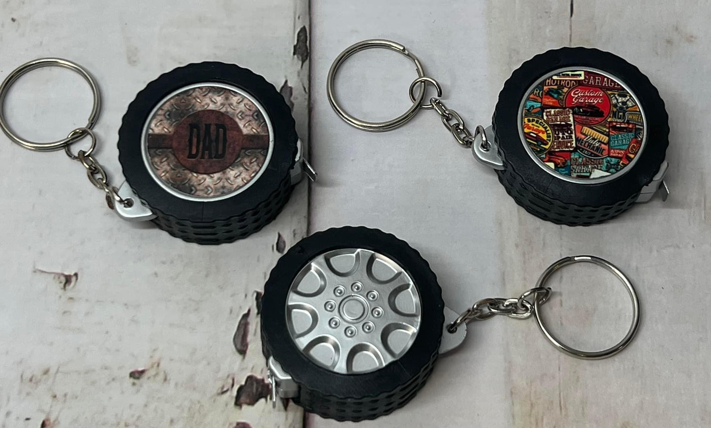 Tire Keychain with Measuring Tape | Sublimaton | Volume Pricing